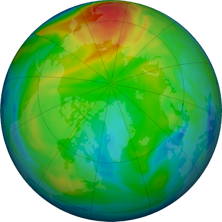 Arctic ozone map for 18 December 2022
